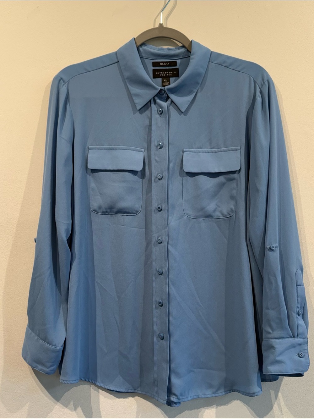 Investments Light Blue Button-Up Blouse